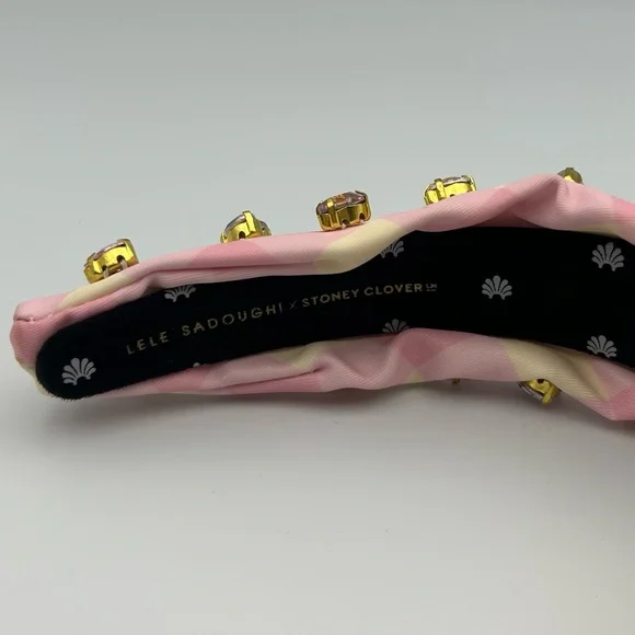 Lele Sadoughi X Stoney Clover Lane Watermelon Heart Crystal Knotted Headband - Picture 5 of 16